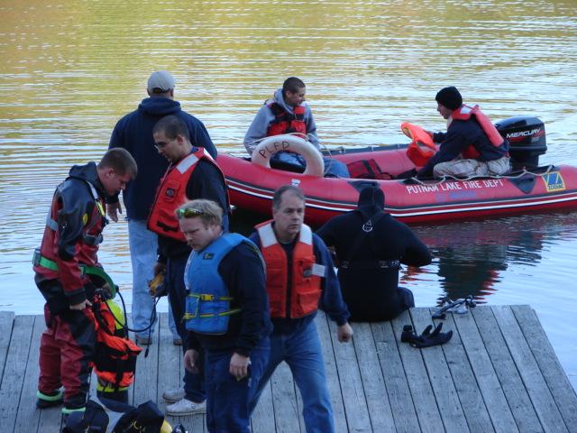 October 2006- Putnam Lake Firefighters train with Mahopac and Somers Fire Department's Dive Teams at a water rescue drill