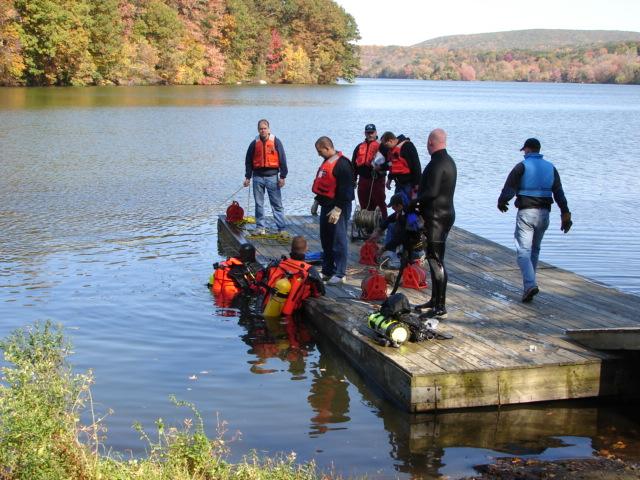 October 2006- Putnam Lake Firefighters train with Mahopac and Somers Fire Department's Dive Teams at a water rescue drill